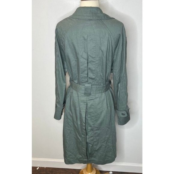 Madewell $188 Plus Textural Trench Coat Size 1X Architect Green NK352 - Picture 3 of 7